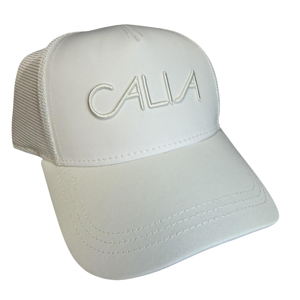 CALIA Hat Cap Snap Back Womens One Size White Baseball Trucker Meshβ CAC2530